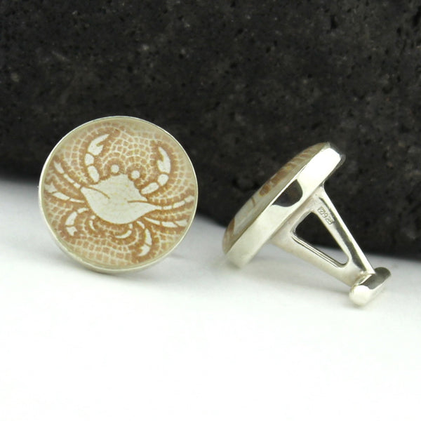 Sterling Silver Zodiac Cancer Cufflinks (Crab Cuff Link