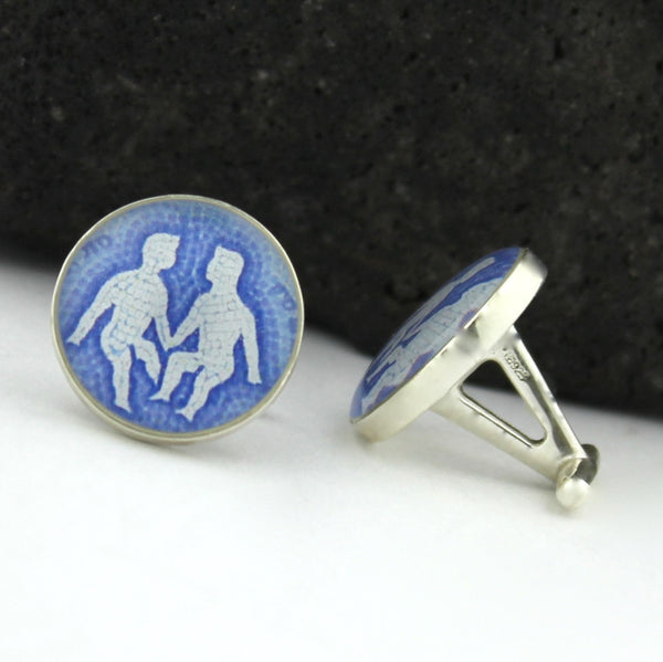 Gemini Cufflinks (Sterling Silver Zodiac Cuff Links)