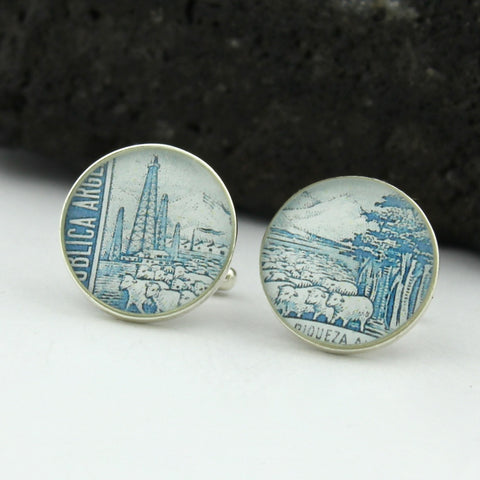 Rancher Sterling Silver Cufflinks - Texas Cufflinks