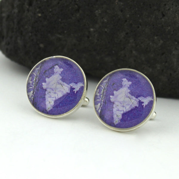 Sterling Silver India Cufflinks - Indian Postage Stamp Cufflinks (Cuff Links)