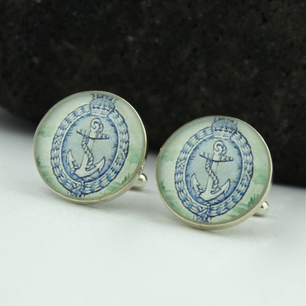 Anchor Cufflinks - New Zealand Sterling Silver Handmade Cufflinks